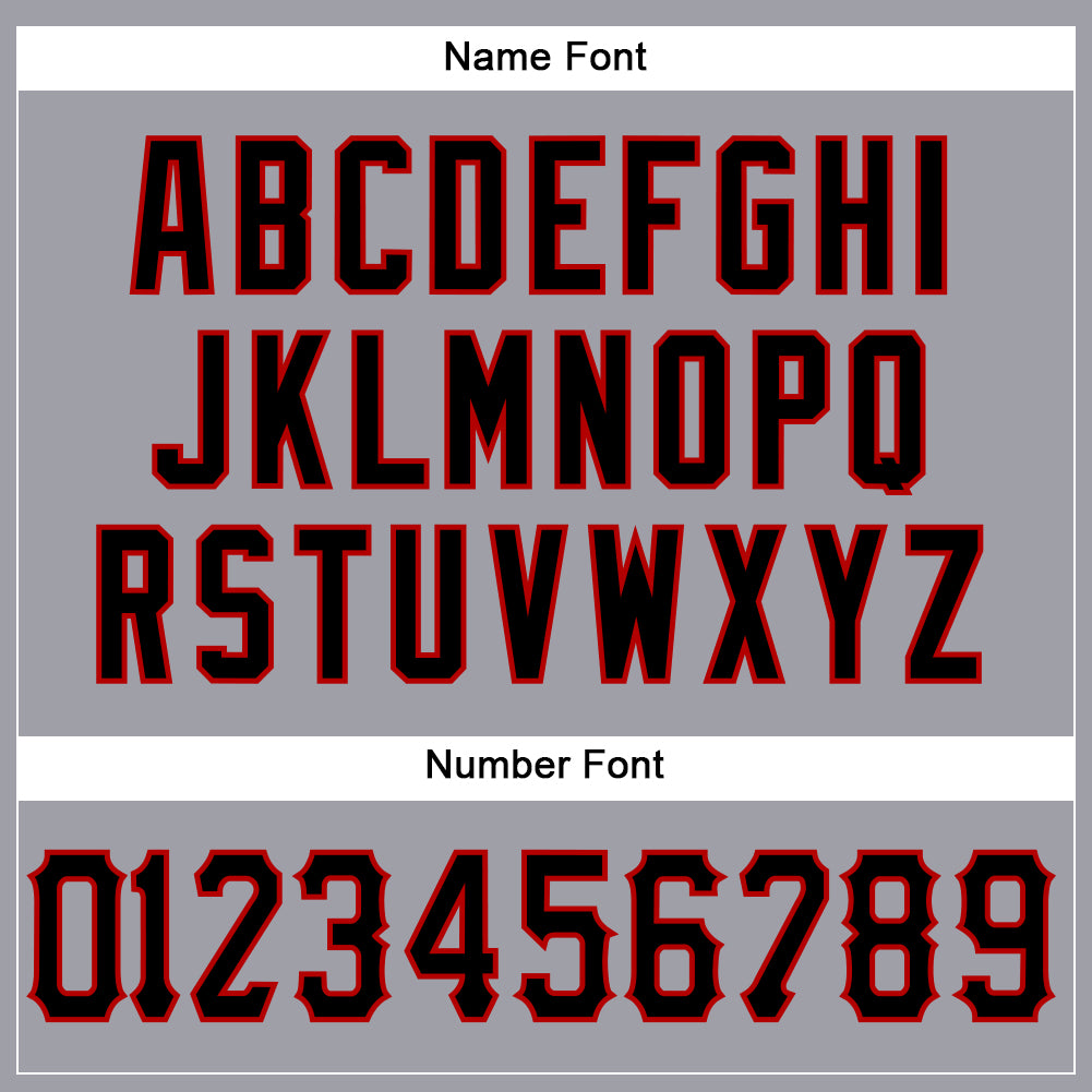Custom Light Gray Black-Red Mesh Authentic Football Jersey view 4