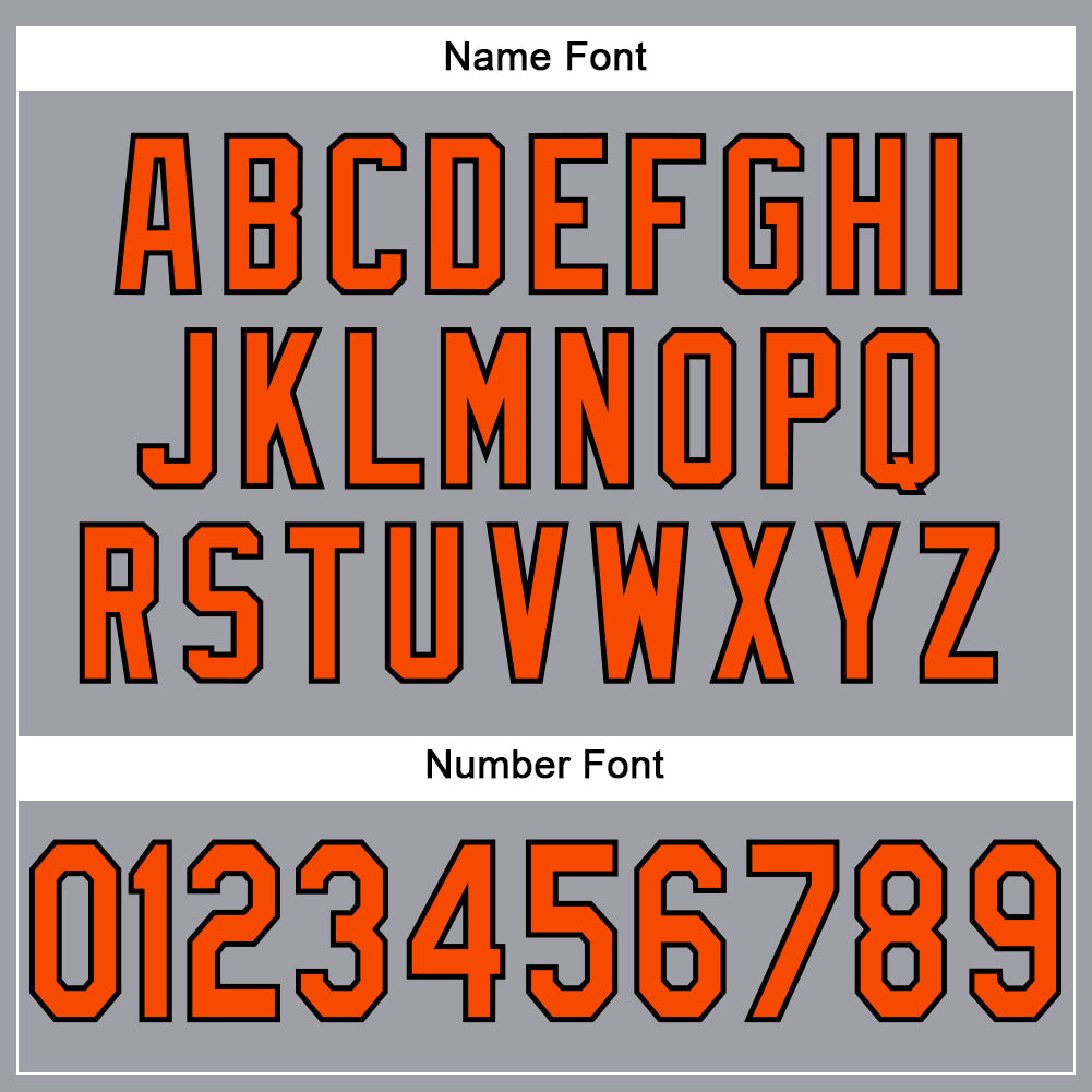Custom Light Gray Orange-Black Mesh Authentic Football Jersey view 4