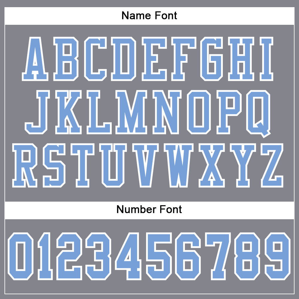 Custom Light Gray Light Blue-White Mesh Authentic Football Jersey view 4