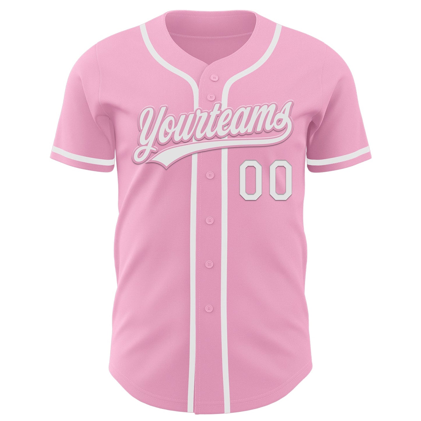 Custom Light Pink White Authentic Baseball Jersey view 2
