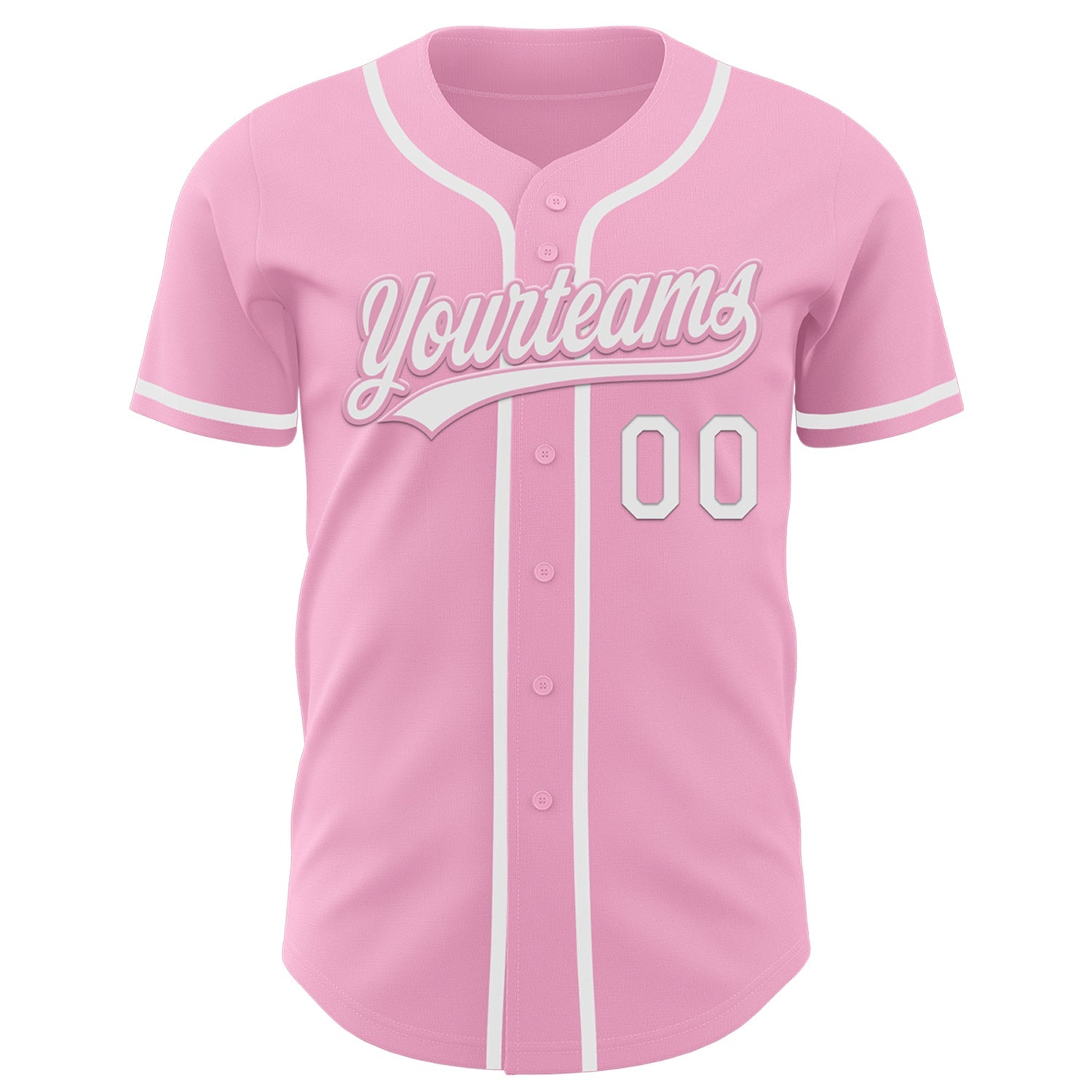 Custom Light Pink White Authentic Baseball Jersey view 2