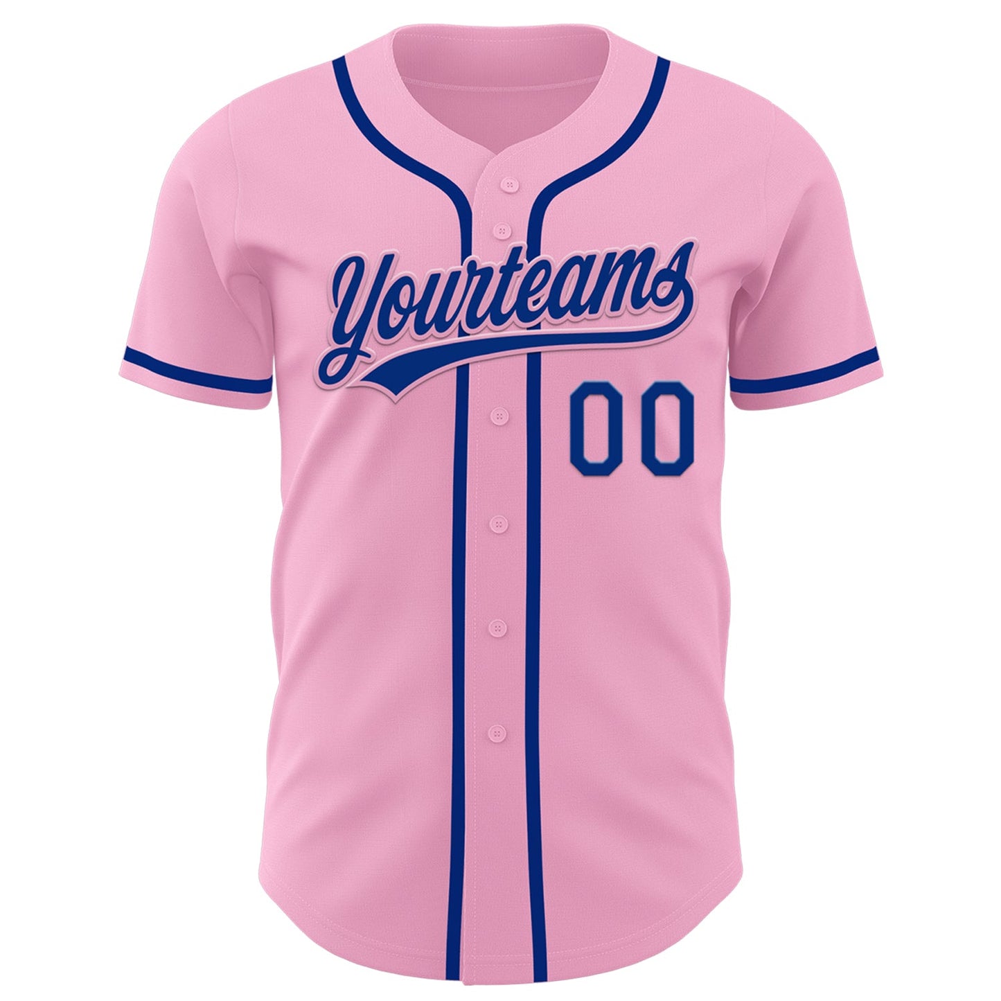 Custom Light Pink Royal Authentic Baseball Jersey view 2