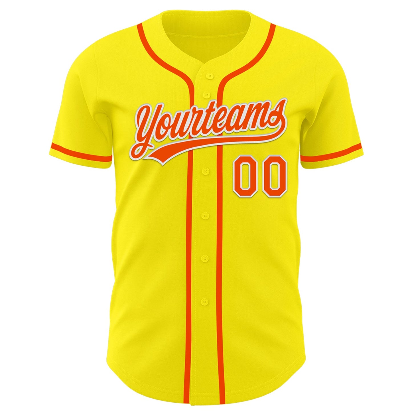 Custom Light Yellow Orange-White Authentic Baseball Jersey view 2