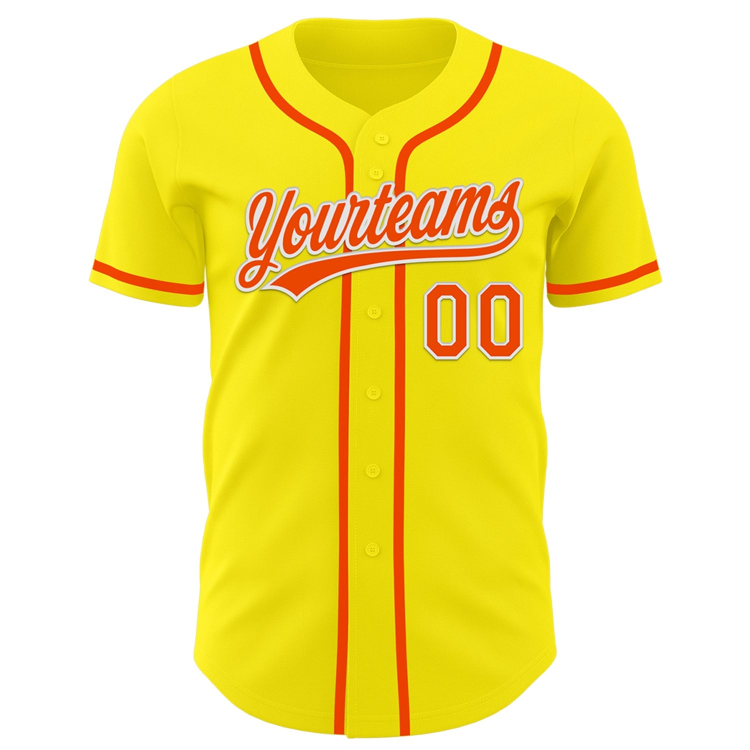 Custom Light Yellow Orange-White Authentic Baseball Jersey view 2