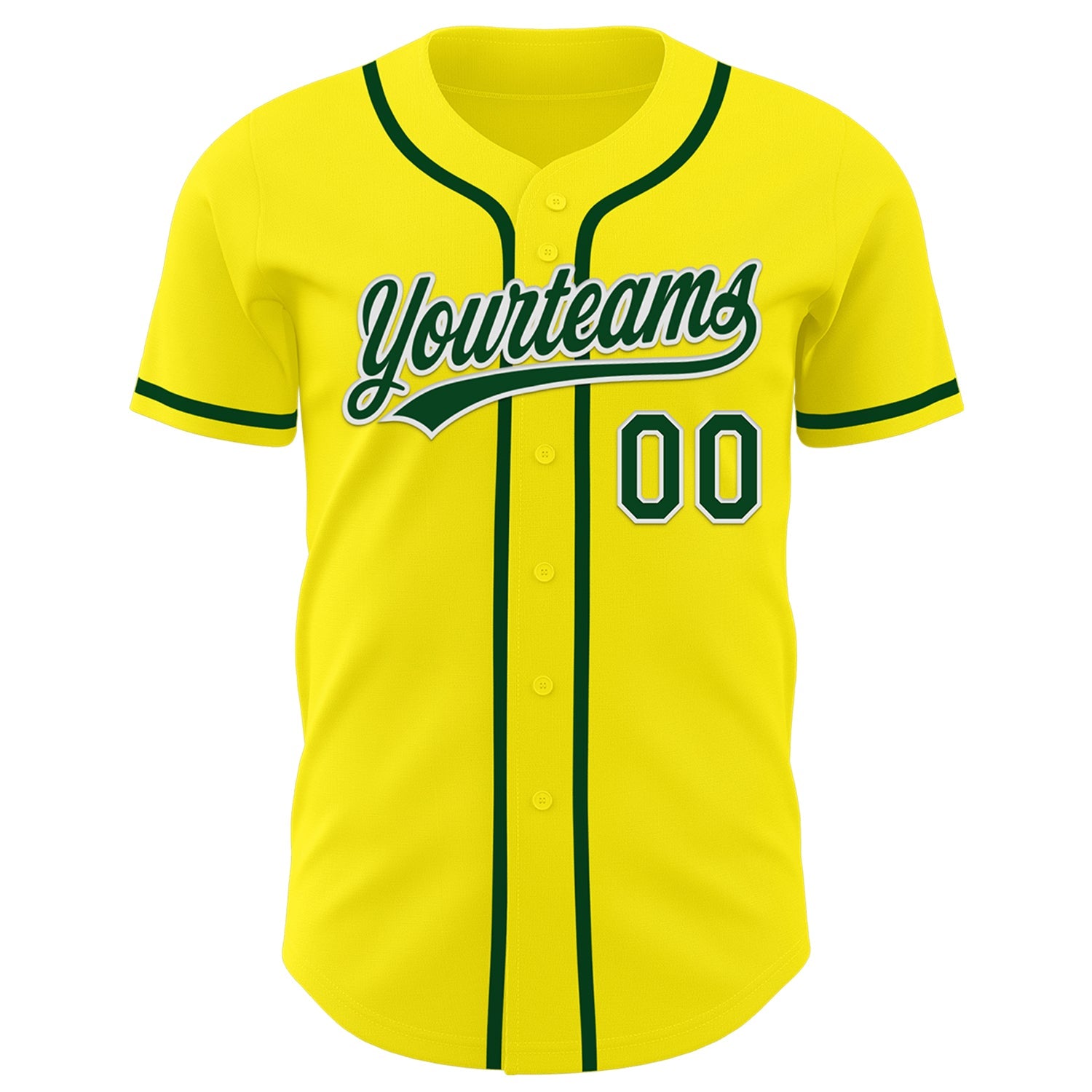 Custom Light Yellow Green-White Authentic Baseball Jersey view 2