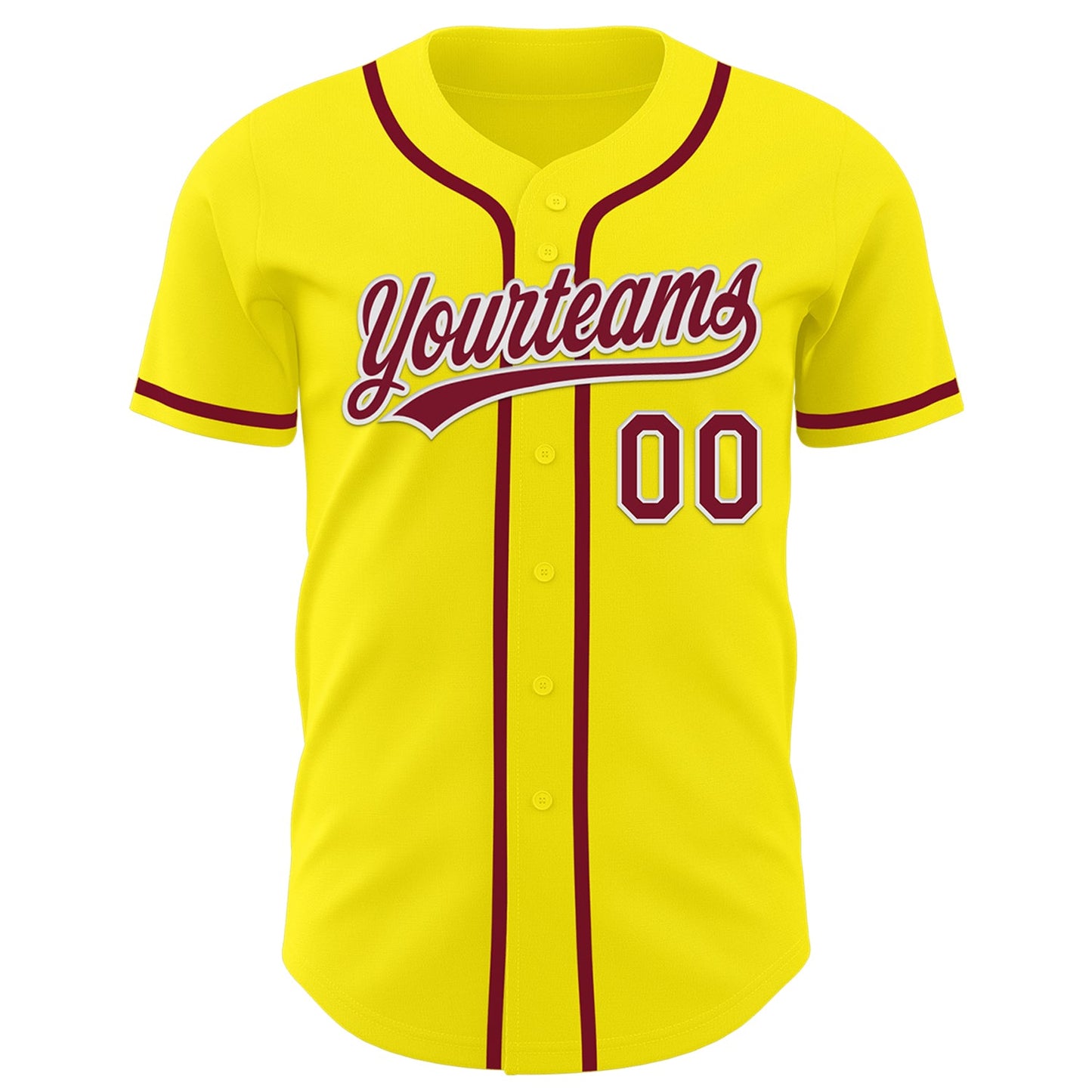 Custom Light Yellow Crimson-White Authentic Baseball Jersey view 2