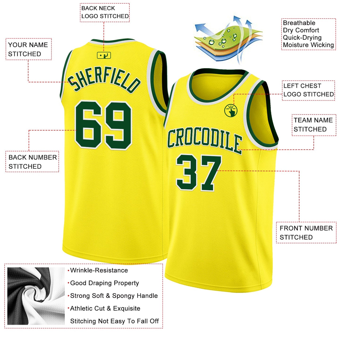Custom Light Yellow Green-White Authentic Basketball Jersey view 2