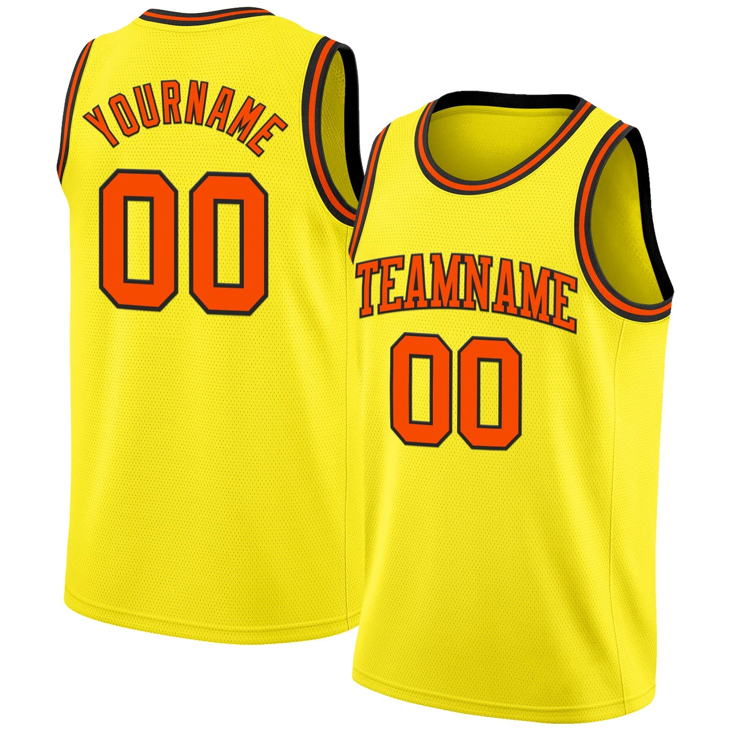 Custom Light Yellow Orange-Black Authentic Basketball Jersey - Main View
