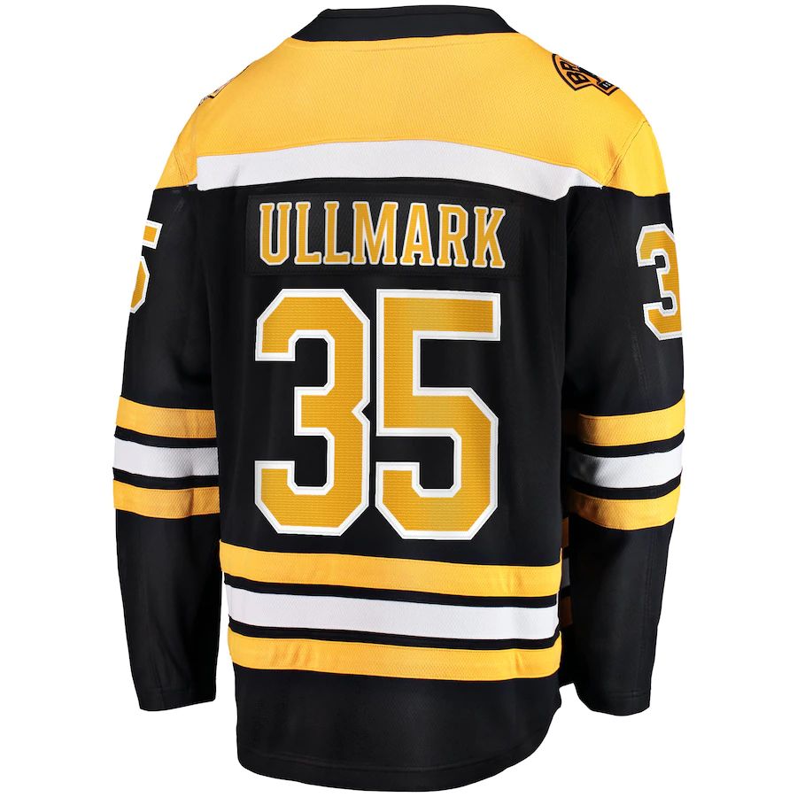 B.Bruins #35 Linus Ullmark Boston Branded Home Breakaway Player Jersey Black Stitched American Hockey Jerseys - Main View