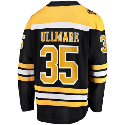 B.Bruins #35 Linus Ullmark Boston Branded Home Breakaway Player Jersey Black Stitched American Hockey Jerseys - Main View
