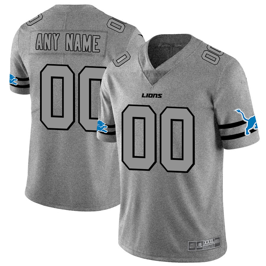 Custom D.Lions 2019 Gray Gridiron Gray Vapor Untouchable Limited Jersey Stitched American Football Jerseys - Main View