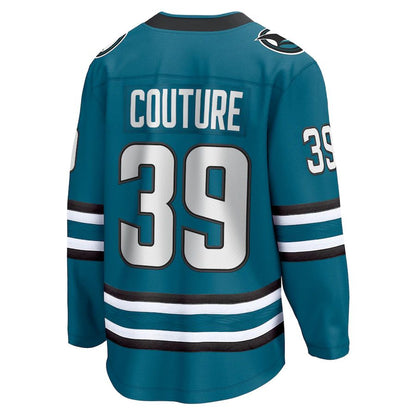 SJ.Sharks #39 Logan Couture Fanatics Branded Home Premier Breakaway Player Jersey Teal Stitched American Hockey Jerseys - Main View