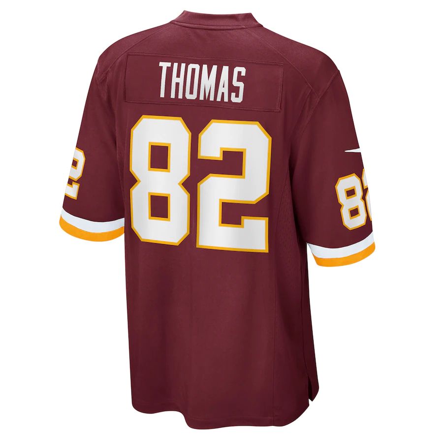 W.Football Team #82 Logan Thomas Burgundy Game Player Jersey Stitched American Football Jerseys - Main View