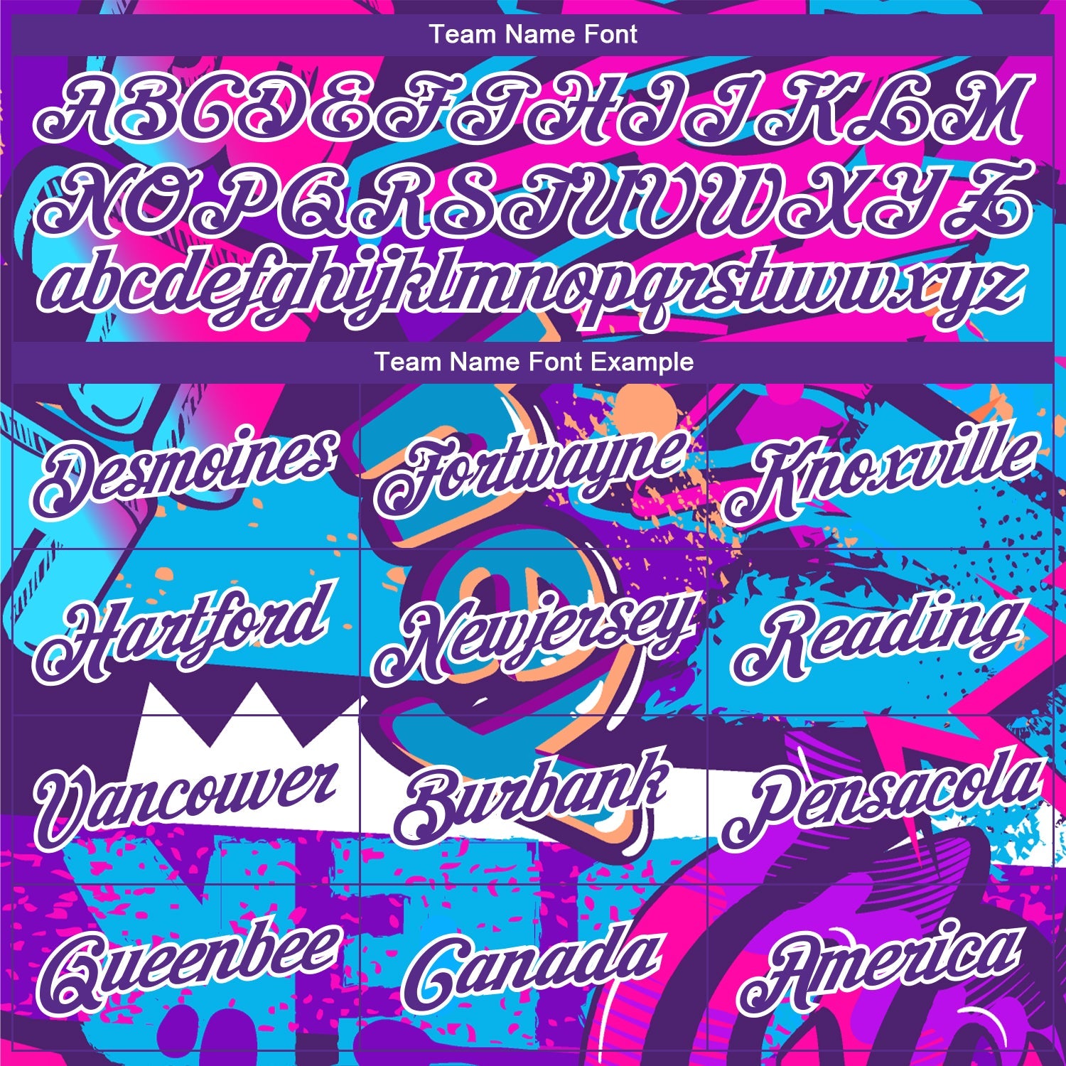 Custom Graffiti Pattern Purple-White Words 3D Long Sleeve Performance T-Shirt view 3