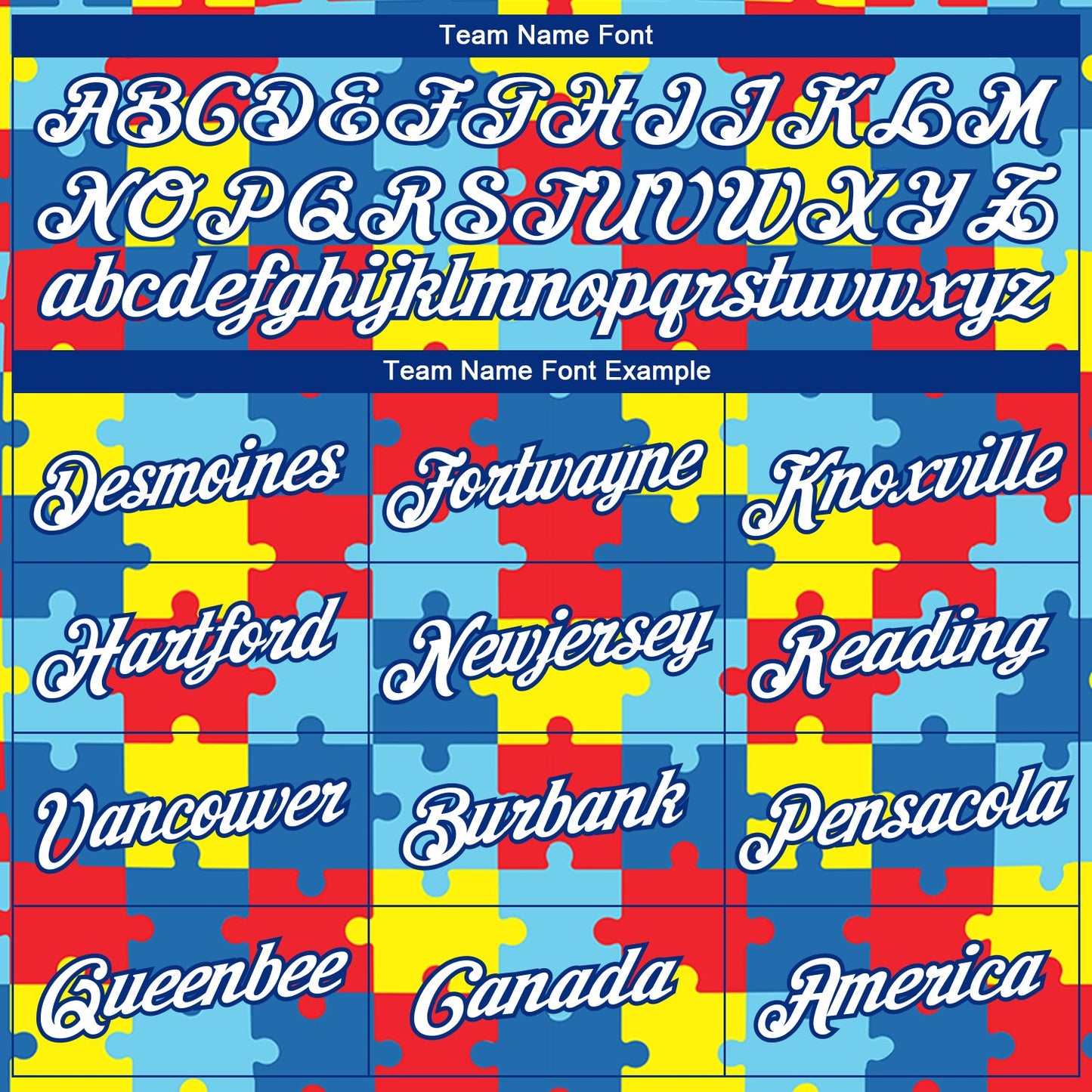 Custom Colorful White-Royal Autism Supporter Awareness Puzzle Pieces 3D Pattern Long Sleeve Performance T-Shirt view 3