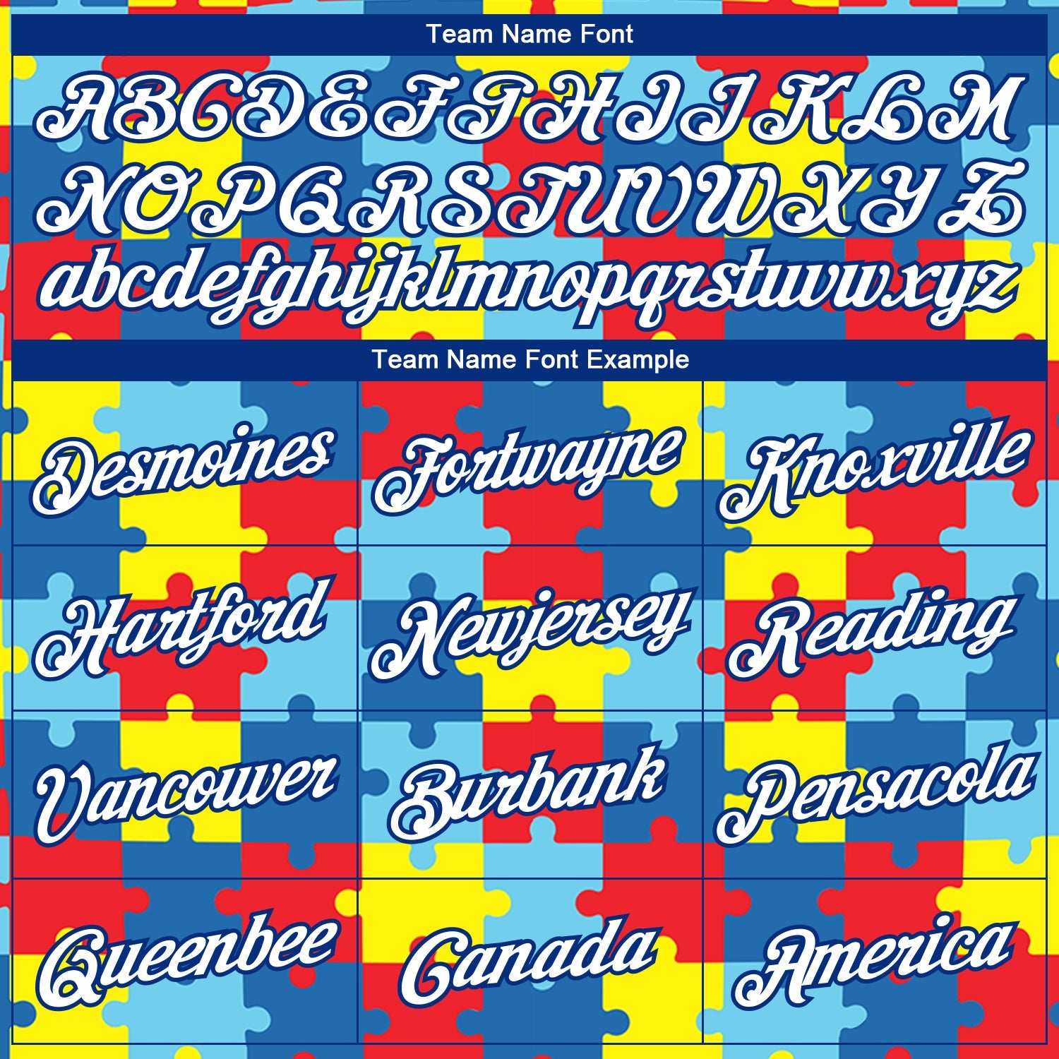 Custom Colorful White-Royal Autism Supporter Awareness Puzzle Pieces 3D Pattern Long Sleeve Performance T-Shirt view 3