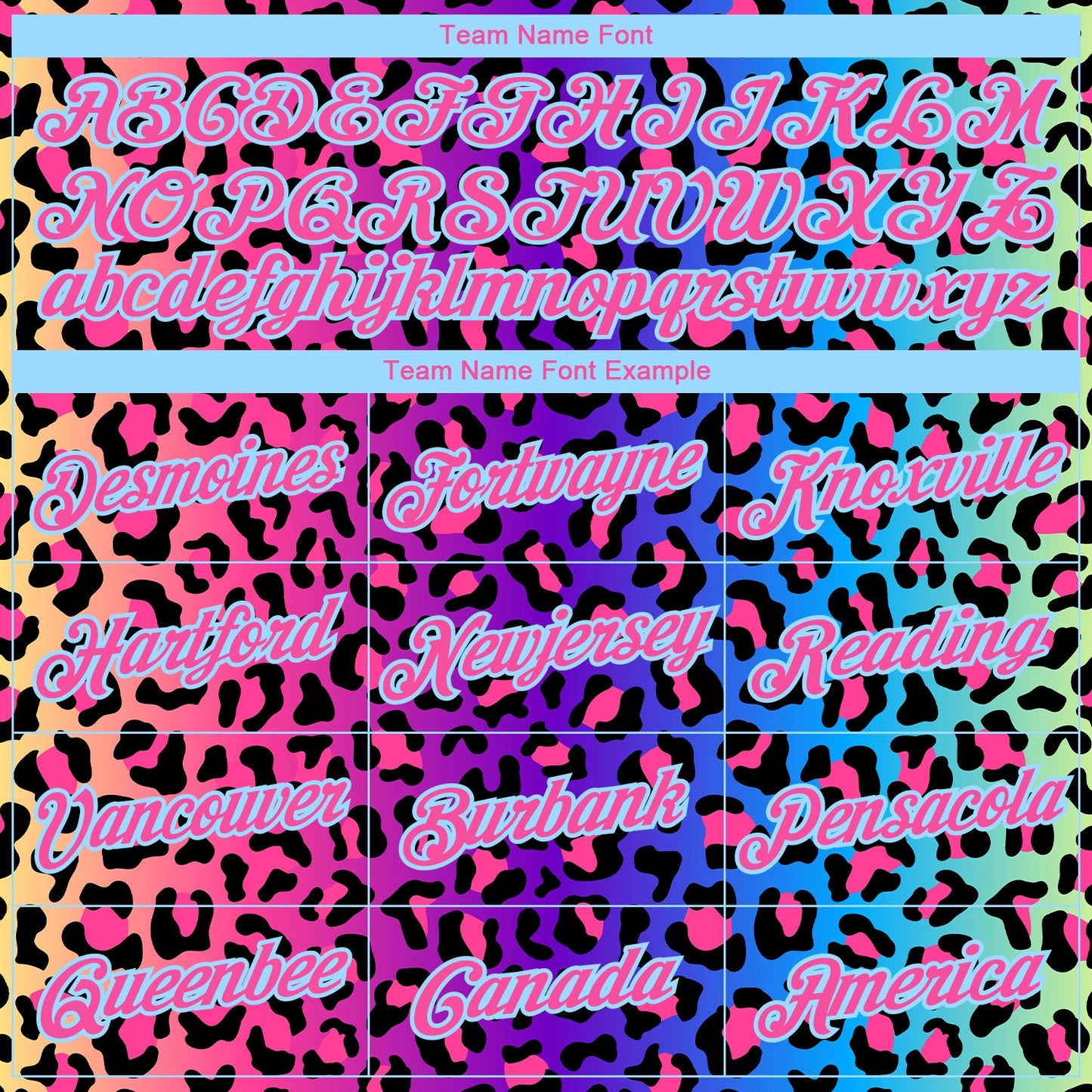 Custom Purple Pink-Light Blue Leopard 3D Pattern Long Sleeve Performance T-Shirt view 3