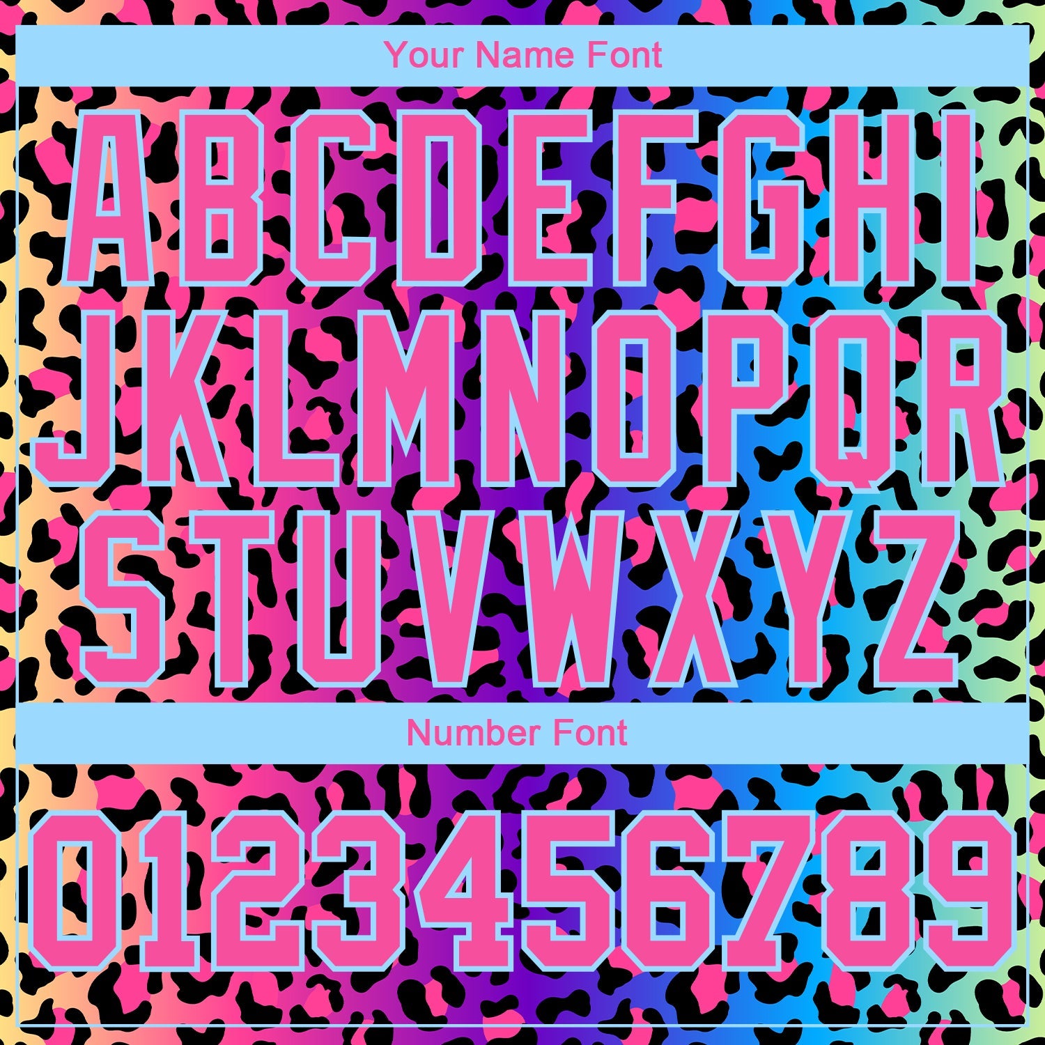 Custom Purple Pink-Light Blue Leopard 3D Pattern Long Sleeve Performance T-Shirt view 4