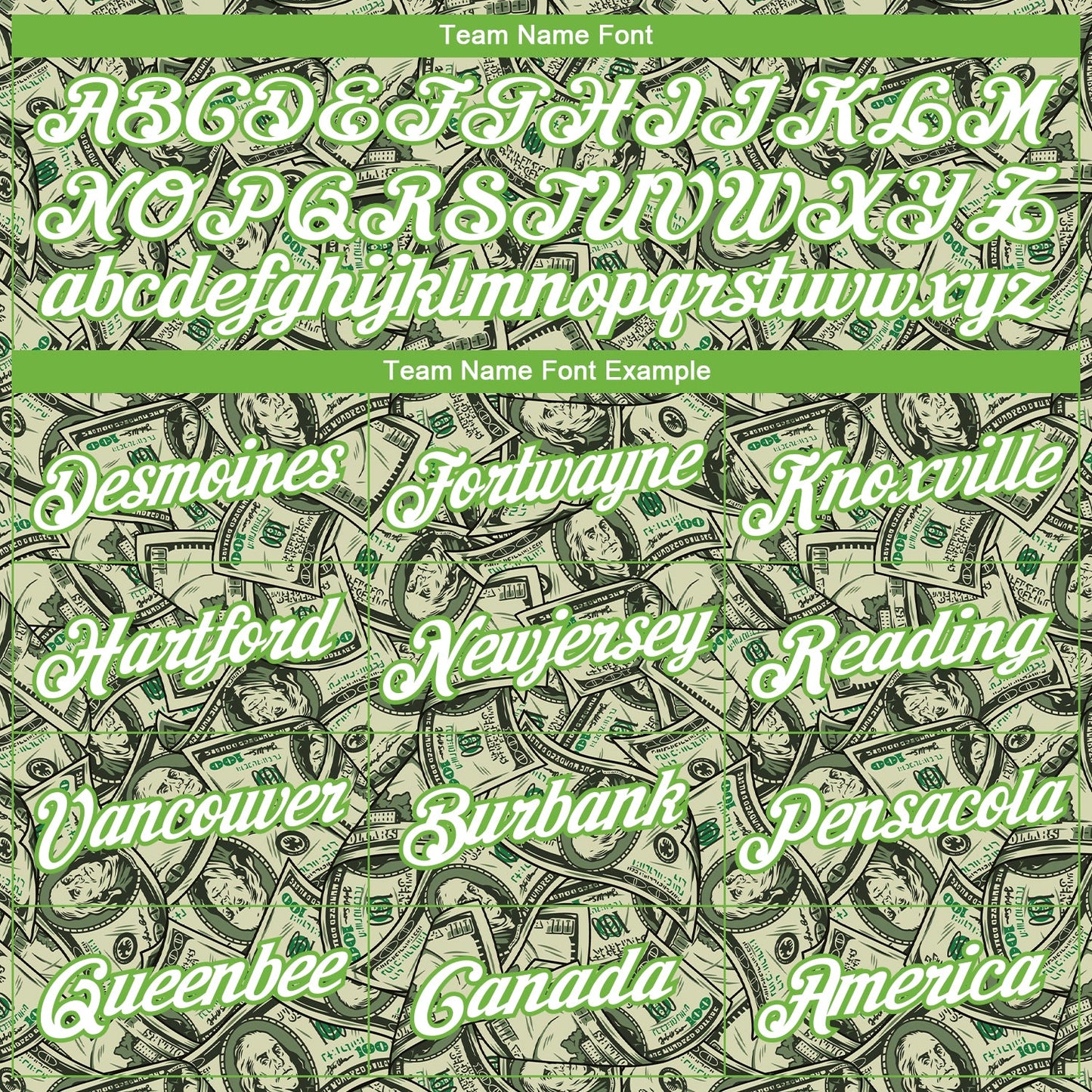 Custom Green White-Neon Green Dollar 3D Pattern Long Sleeve Performance T-Shirt view 3