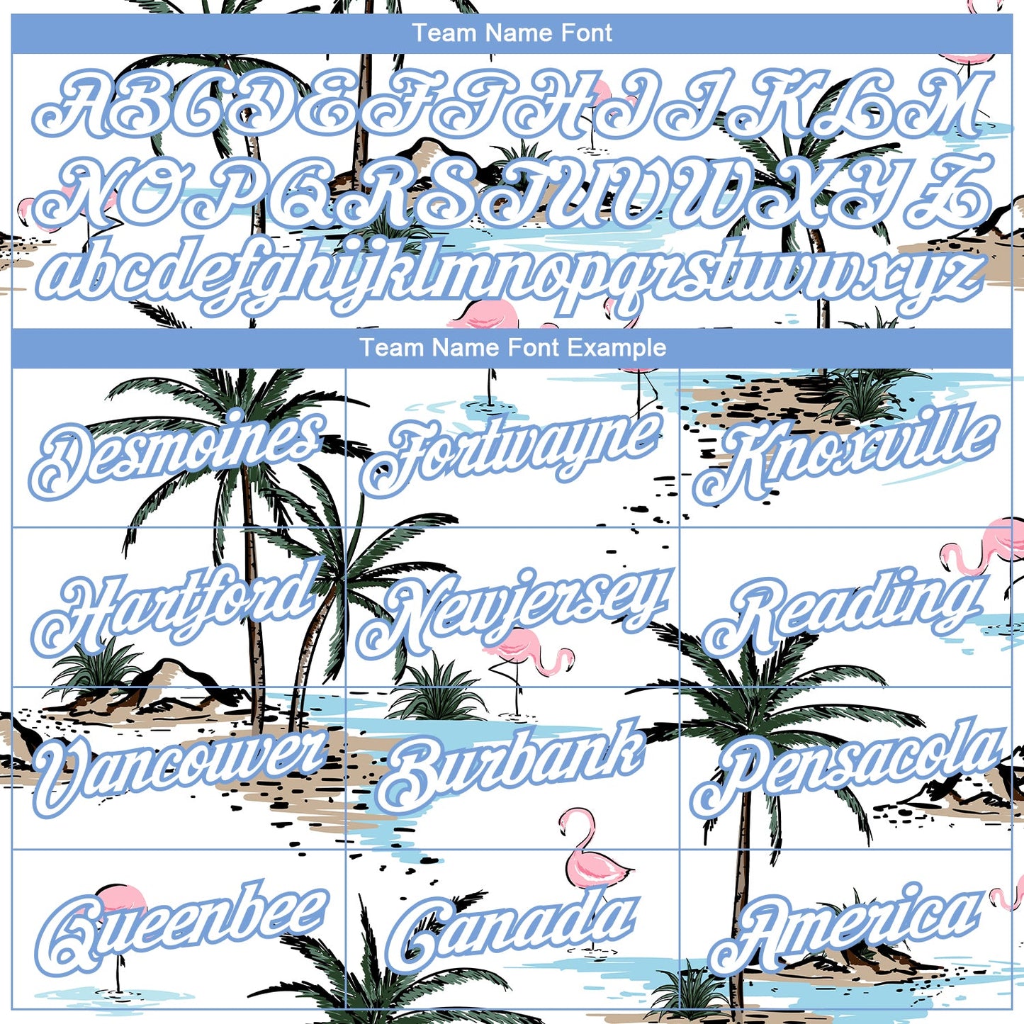 Custom White White-Light Blue Hawaii Palm Trees 3D Pattern Long Sleeve Performance T-Shirt view 3