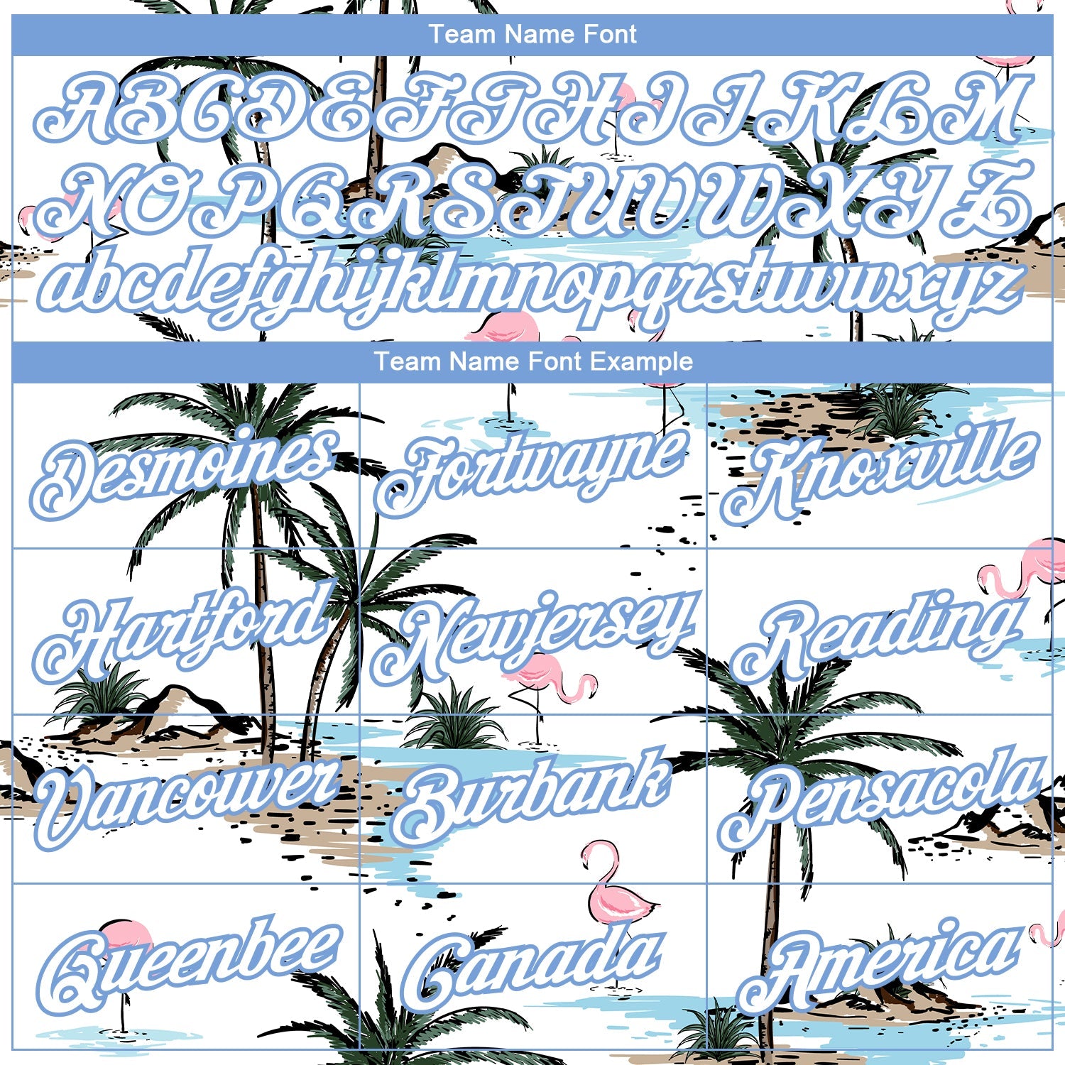 Custom White White-Light Blue Hawaii Palm Trees 3D Pattern Long Sleeve Performance T-Shirt view 3