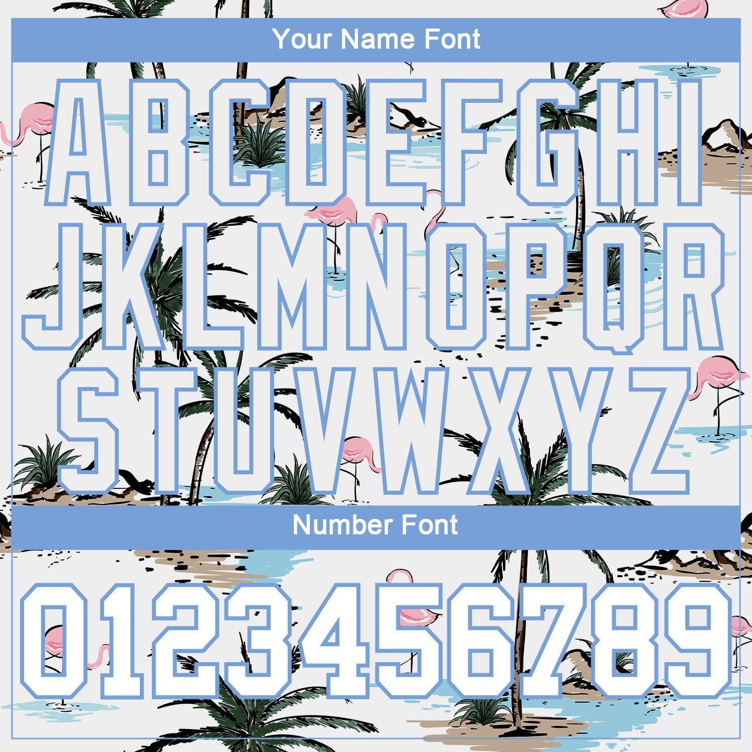 Custom White White-Light Blue Hawaii Palm Trees 3D Pattern Long Sleeve Performance T-Shirt view 4