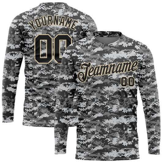 Custom Camo Black-Cream Salute To Service Long Sleeve Performance T-Shirt - Main View