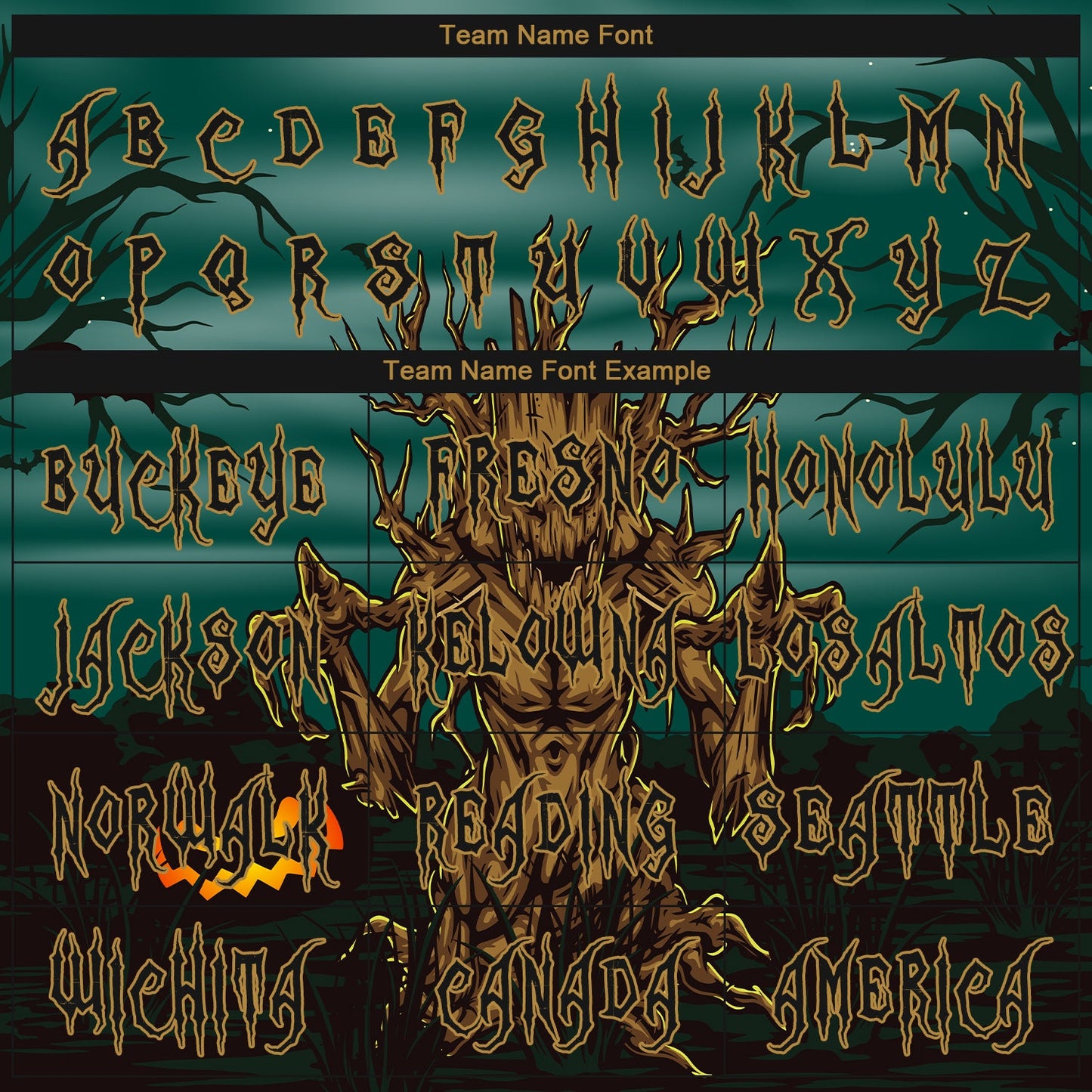 Custom 3D Pattern Halloween Trick Treat Horror Night Long Sleeve Performance T-Shirt view 3