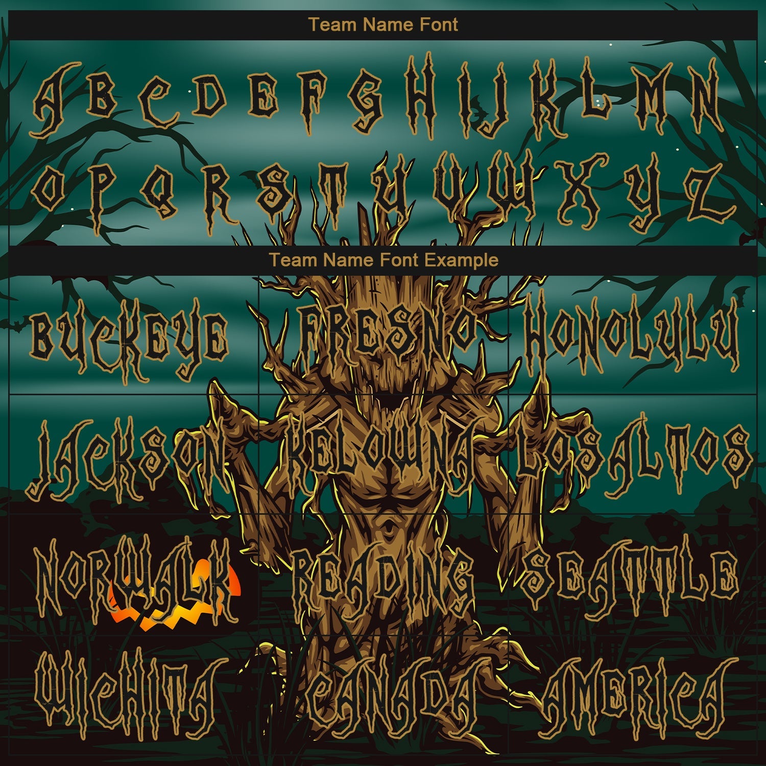 Custom 3D Pattern Halloween Trick Treat Horror Night Long Sleeve Performance T-Shirt view 3