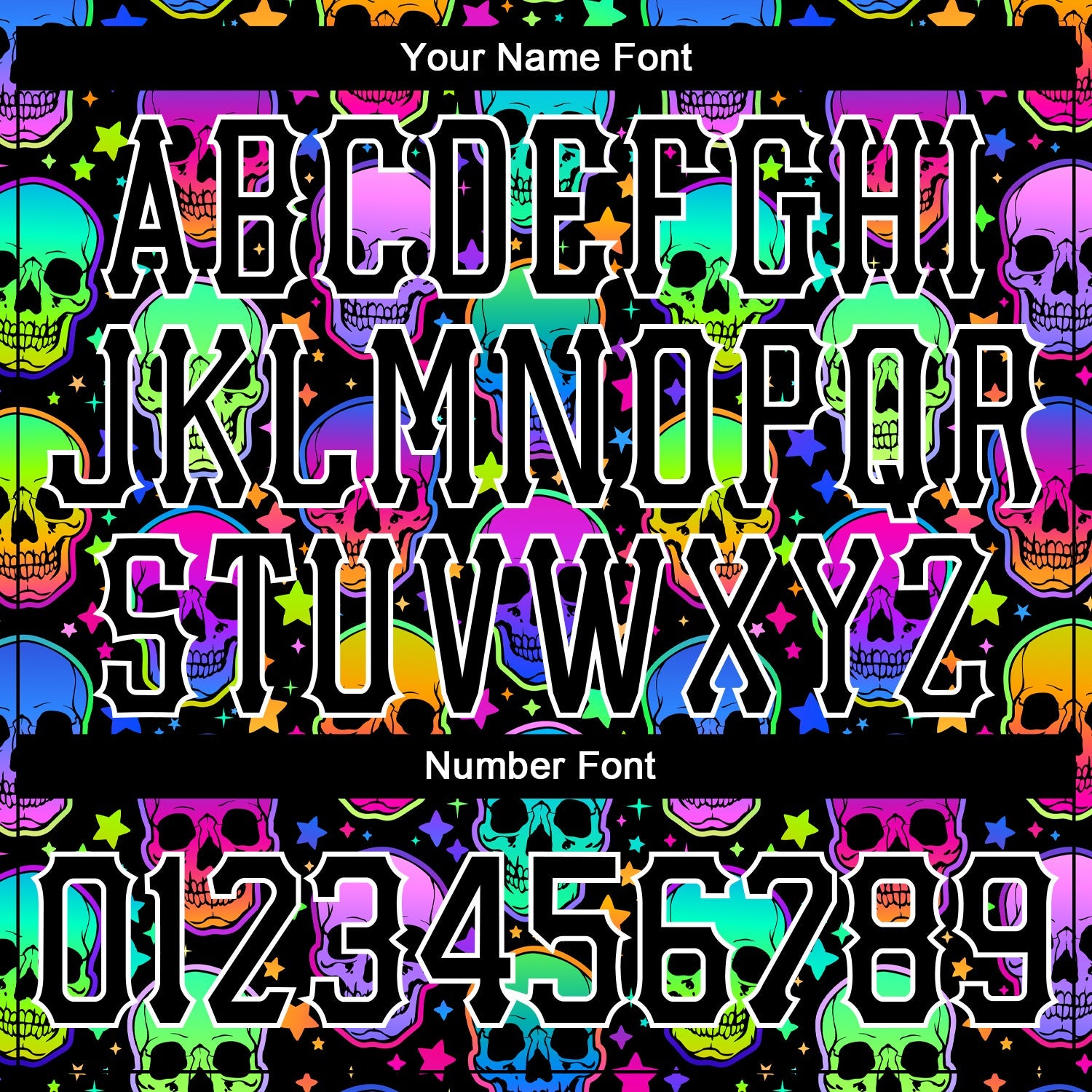 Custom 3D Pattern Bright Multicolored Halloween Skulls Long Sleeve Performance T-Shirt view 4