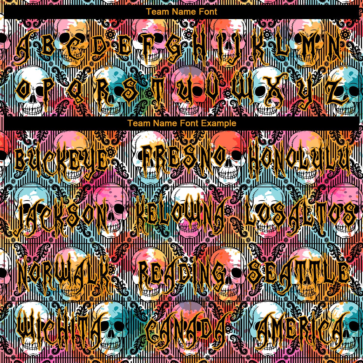 Custom 3D Pattern Halloween Skulls Long Sleeve Performance T-Shirt view 3