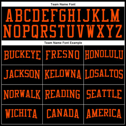 Custom Black Orange Long Sleeve Performance T-Shirt view 4