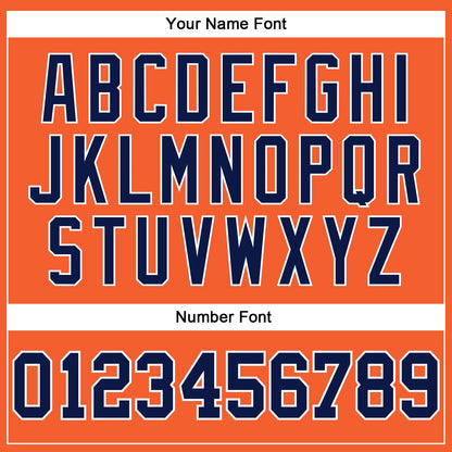 Custom Orange Navy-White Long Sleeve Performance T-Shirt view 5