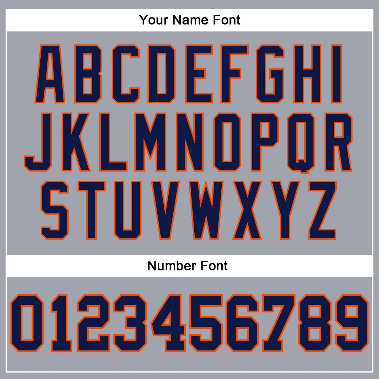 Custom Gray Navy-Orange Long Sleeve Performance T-Shirt view 5