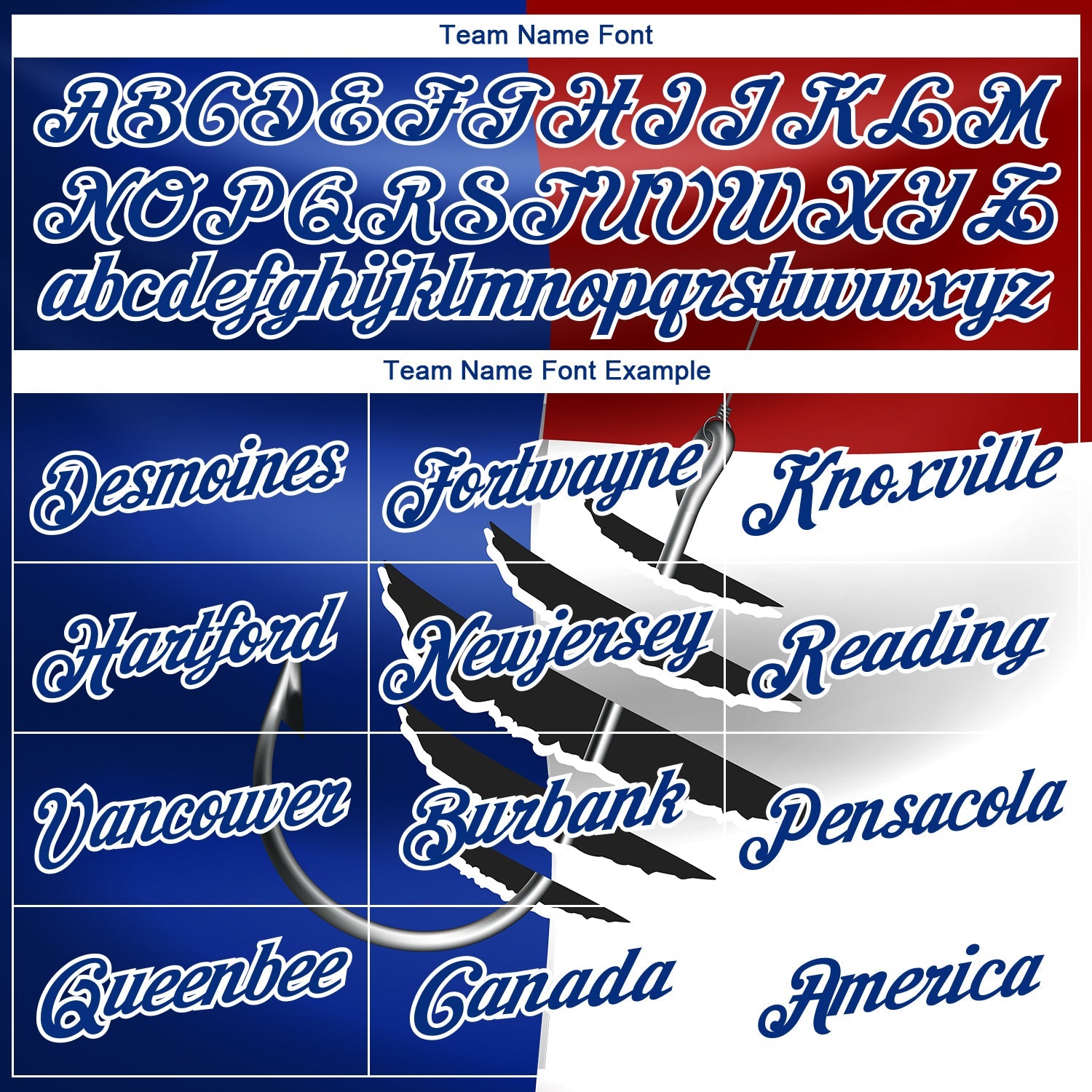 Custom Royal Red-White 3D Texas Flag And Fish Hook Fishing Long Sleeve Performance T-Shirt view 3