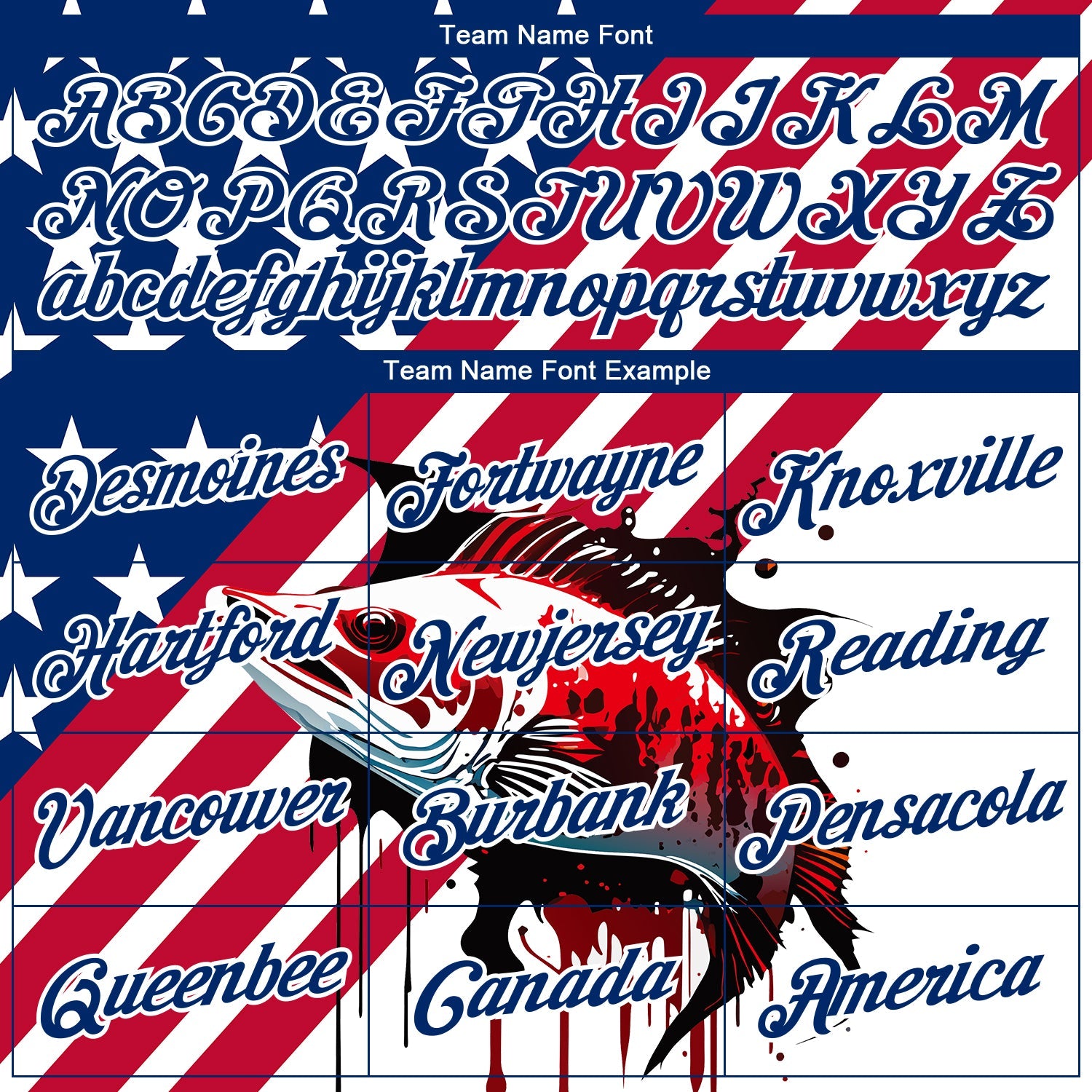 Custom US Navy Blue Red-White 3D American Flag And Bass Fish Fishing Long Sleeve Performance T-Shirt view 3