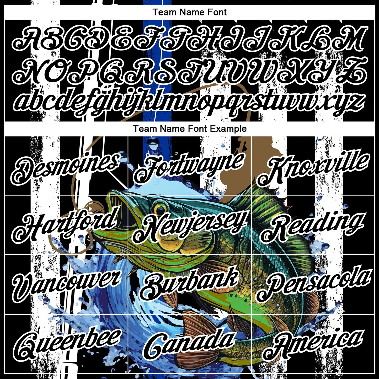 Custom Black White 3D American Flag And Fish Fishing Long Sleeve Performance T-Shirt view 3