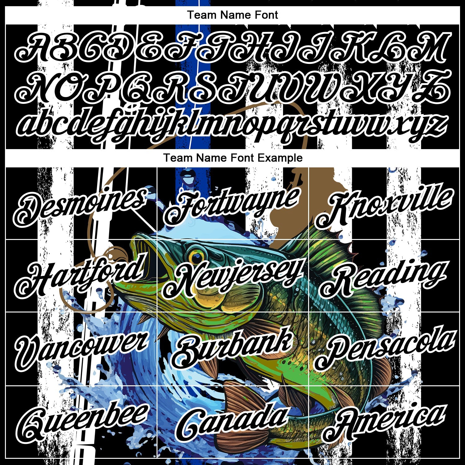 Custom Black White 3D American Flag And Fish Fishing Long Sleeve Performance T-Shirt view 3