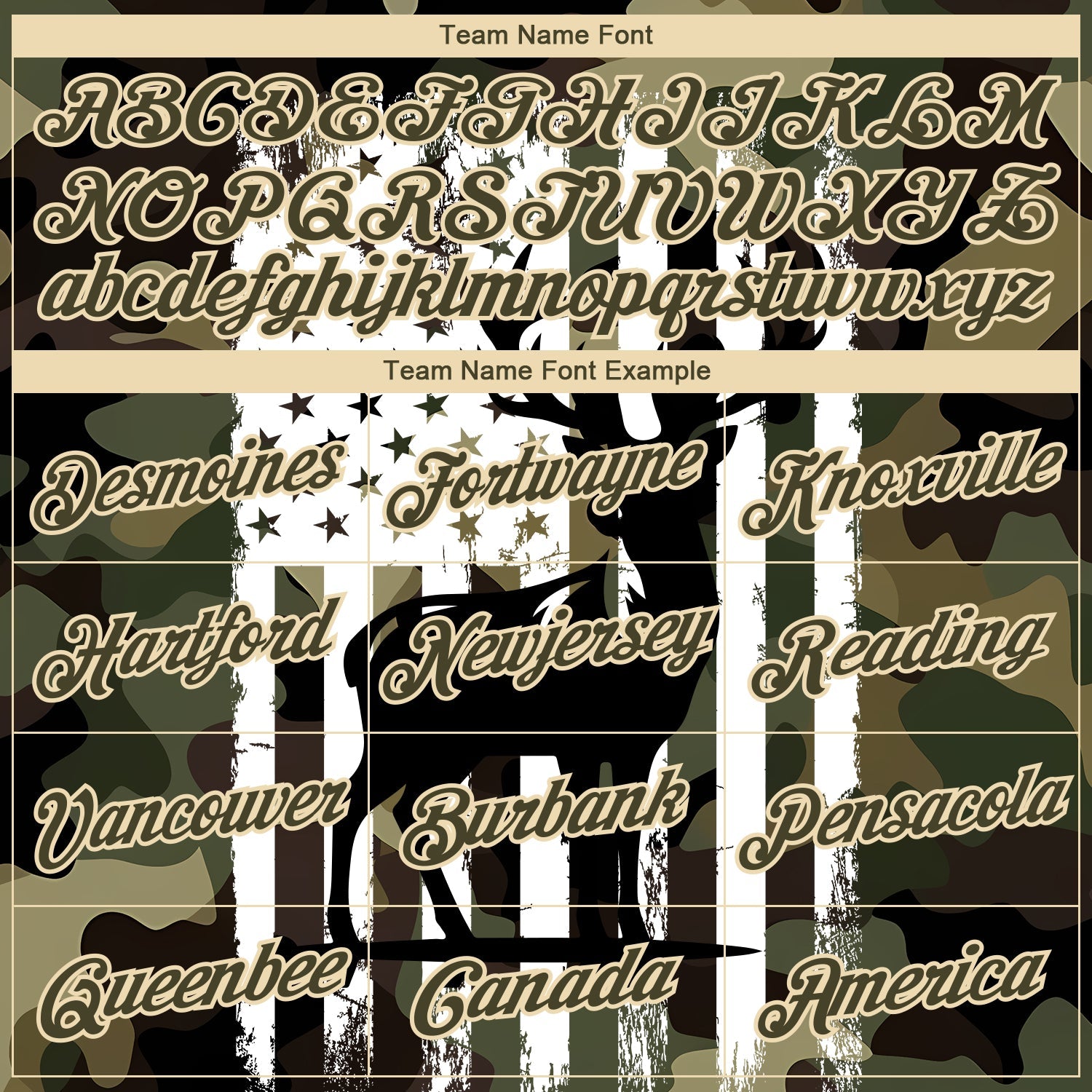 Custom Camo Olive-White 3D Animal Deer Hunting American Flag Long Sleeve Performance T-Shirt view 3