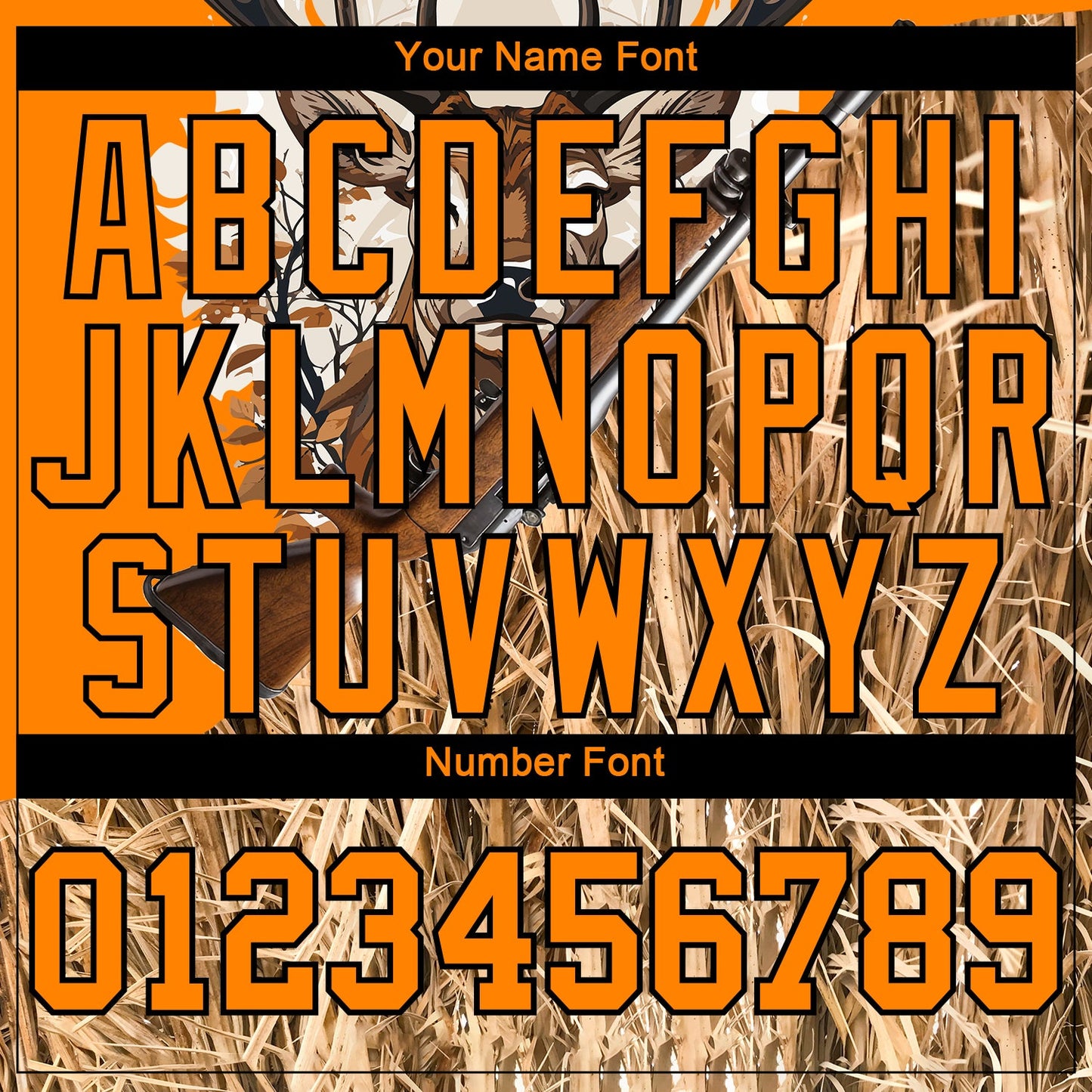 Custom Bay Orange Black 3D Animal Deer Hunting Tool Gun Long Sleeve Performance T-Shirt view 4