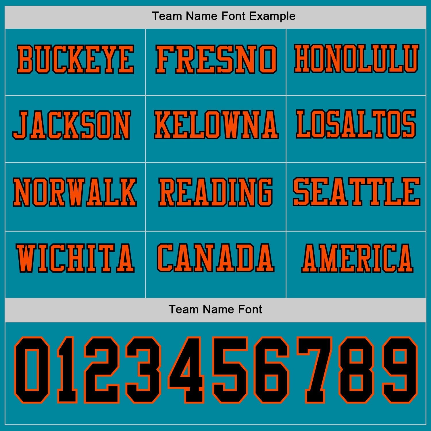 Custom Teal Black-Orange Long Sleeve Authentic Football Jersey view 3