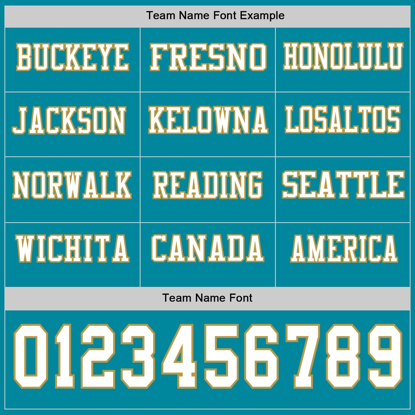 Custom Teal White-Old Gold Long Sleeve Authentic Football Jersey view 3