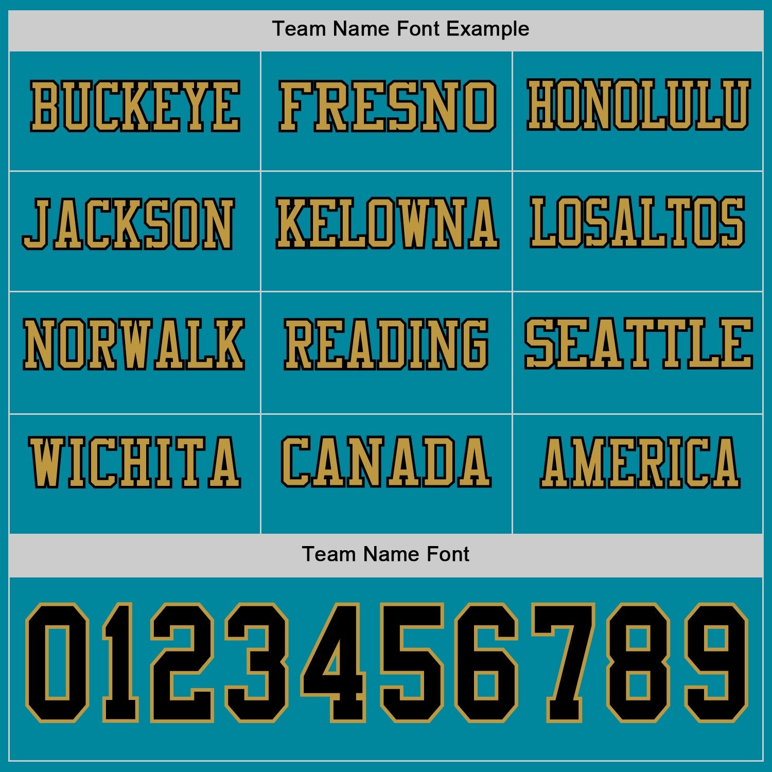 Custom Teal Black-Old Gold Long Sleeve Authentic Football Jersey view 3