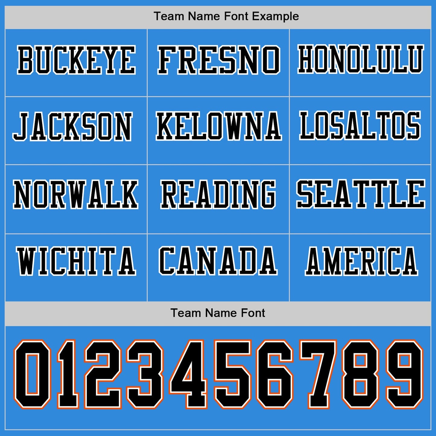 Custom Powder Blue Black White-Orange Long Sleeve Authentic Football Jersey view 3
