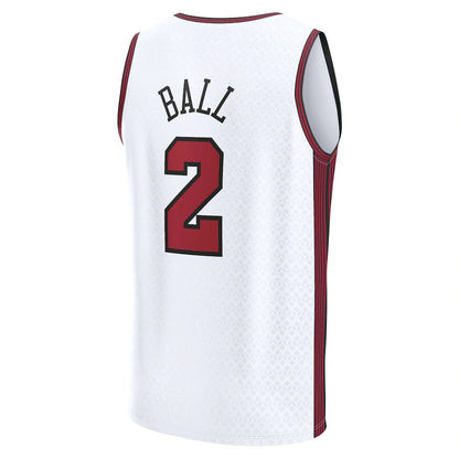 C.Bulls #2 Lonzo Ball Fanatics Branded 2022-23 Fastbreak Jersey City Edition White Stitched American Basketball Jersey - Main View