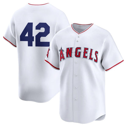 Los Angeles Angels 2024 #42 Jackie Robinson Day Home Limited Jersey – White Stitches Baseball Jerseys - Main View