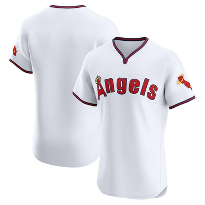 Los Angeles Angels Alternate Vapor Premier Elite Patch Jersey - White Stitched Baseball Jersey - Main View