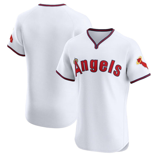 Los Angeles Angels Alternate Vapor Premier Elite Patch Jersey - White Stitched Baseball Jersey - Main View