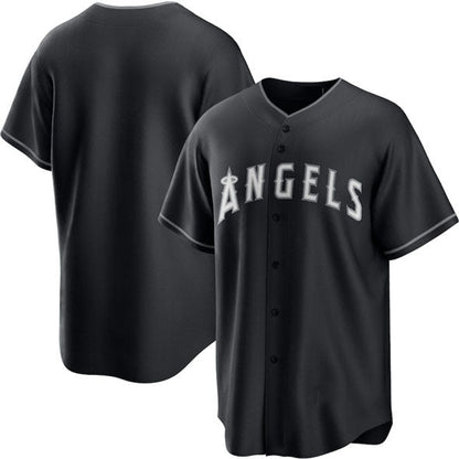 Los Angeles Angels Blank Black Lights Out Limited Stitched Baseball Jersey - Main View