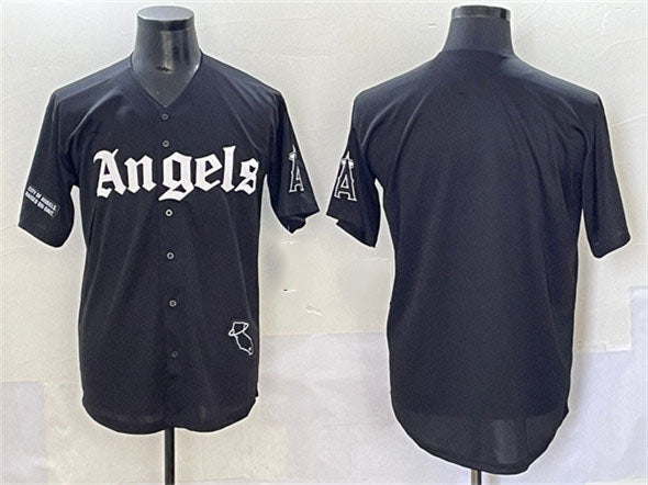 Los Angeles Angels Blank Black 'Gothic Halo Edition' Vapor Limited Stitched Baseball Jersey - Main View